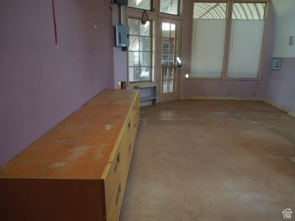 Interior space with concrete floors