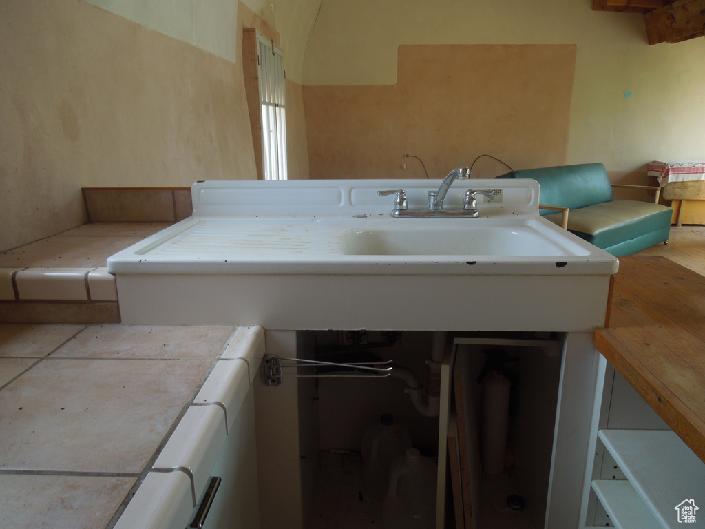 View of laundry area