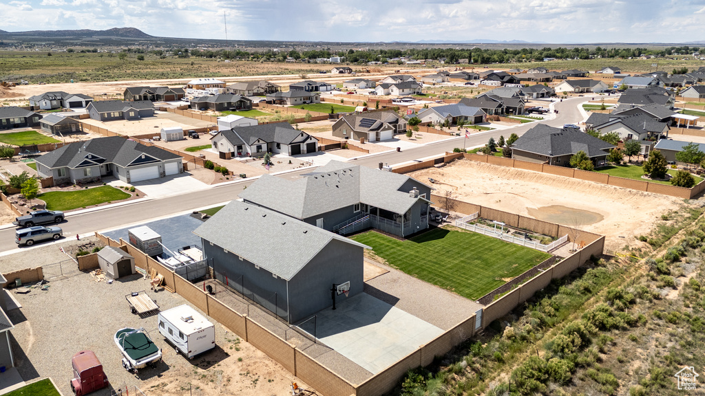 Aerial view of residential area
