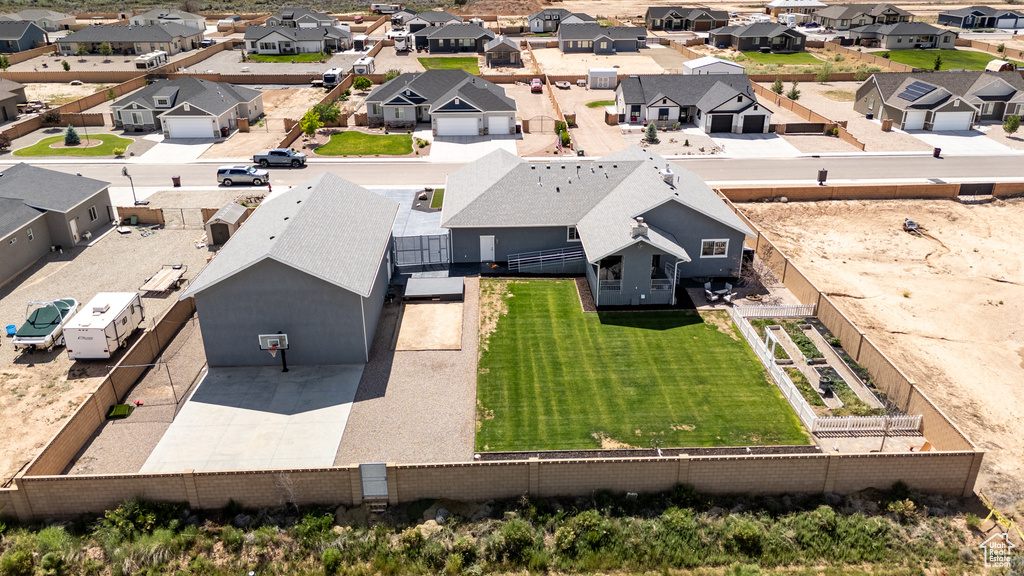 Aerial view of residential area