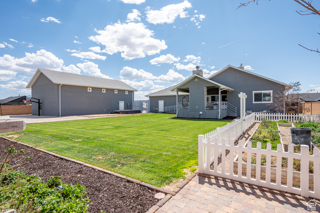 View of fenced yard