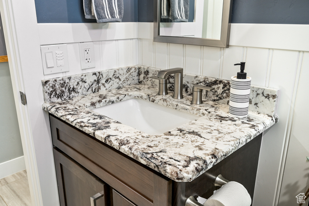 Bathroom featuring vanity