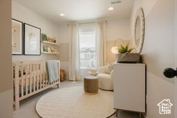 Bedroom with a crib