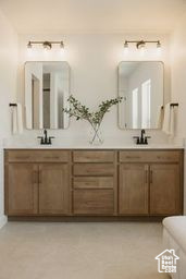 Bathroom with double vanity