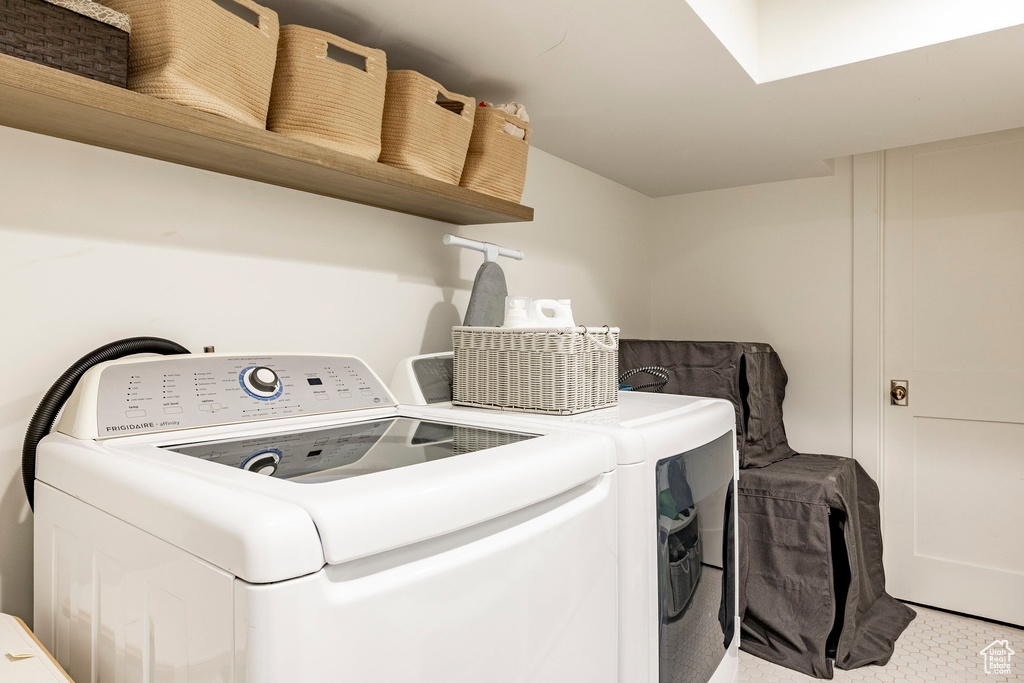 Laundry area featuring washing machine and dryer
