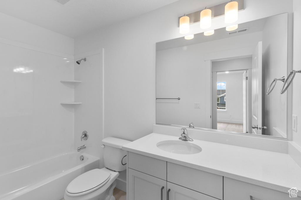 Full bath with vanity and  shower combination