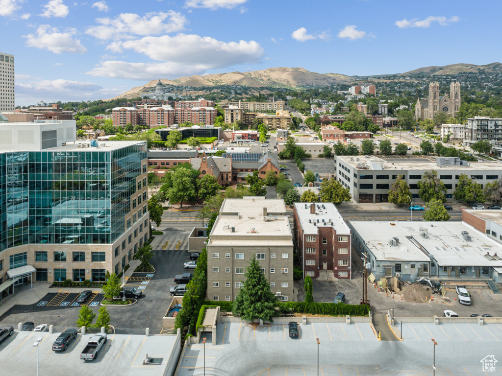 View of urban area featuring mountains