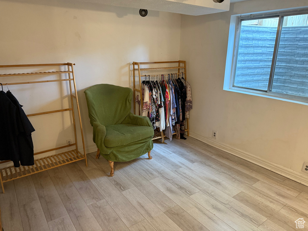 Living area featuring wood finished floors