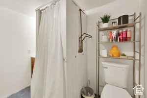 Full bathroom with toilet
