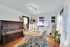 Dining room featuring light wood finished floors