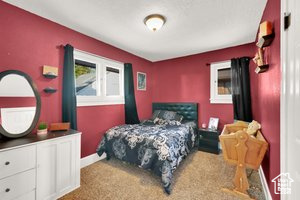Bedroom featuring carpet flooring