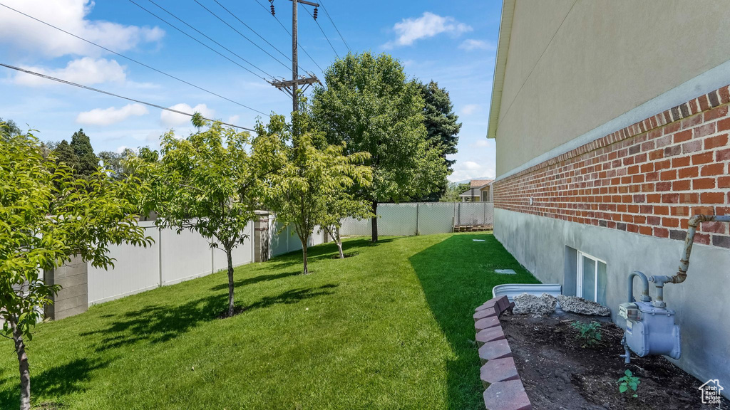 View of fenced backyard