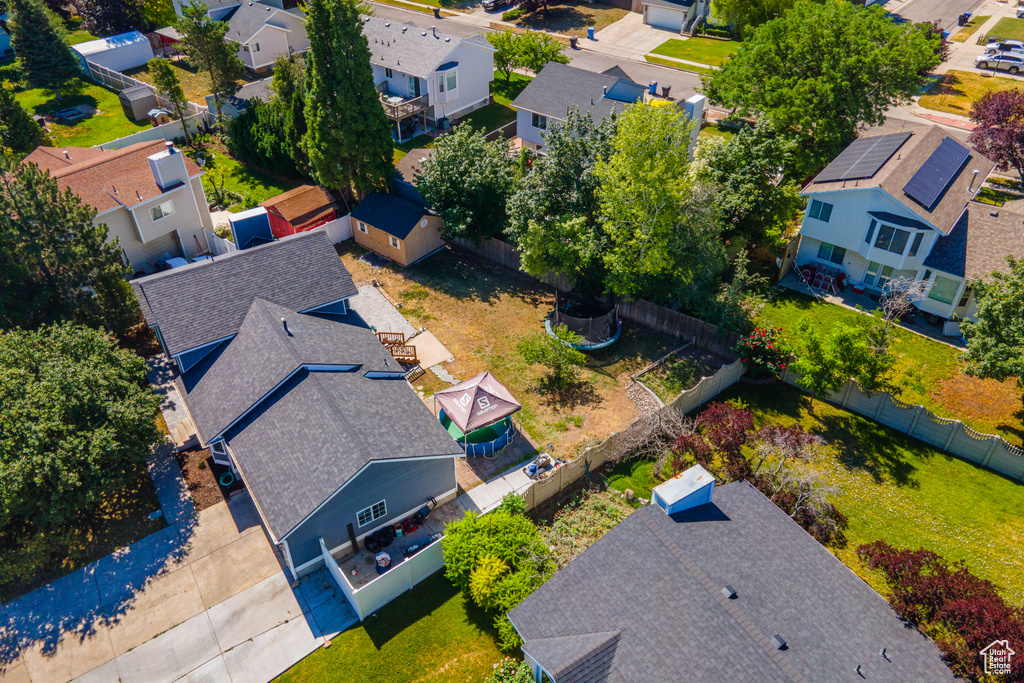 Aerial view of residential area