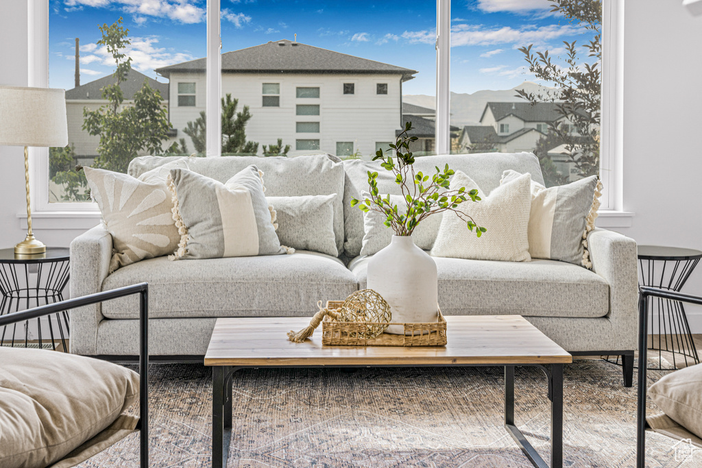 Living area with a residential view