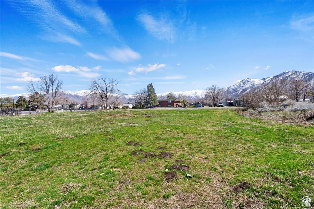 View of yard featuring a mountain view