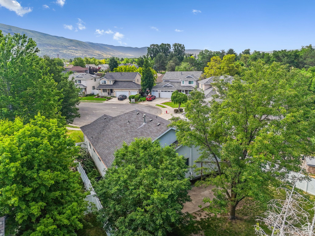 Aerial perspective of suburban area