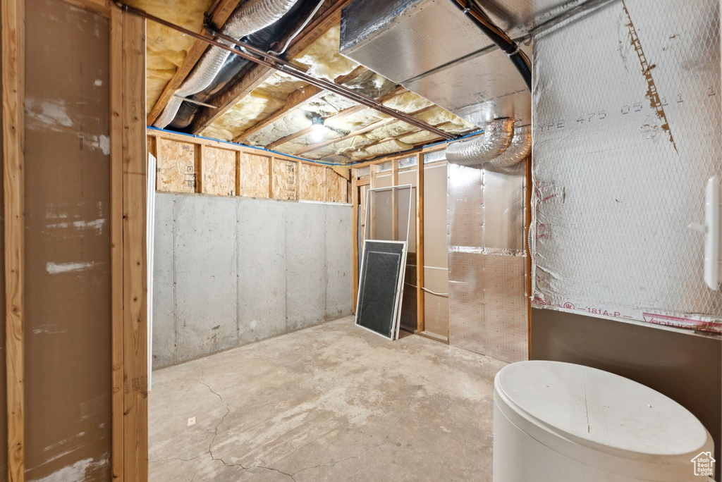 View of unfinished basement