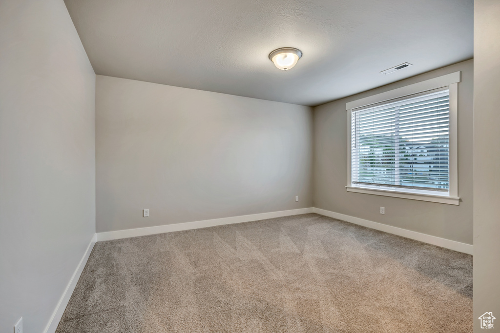 Carpeted empty room with baseboards