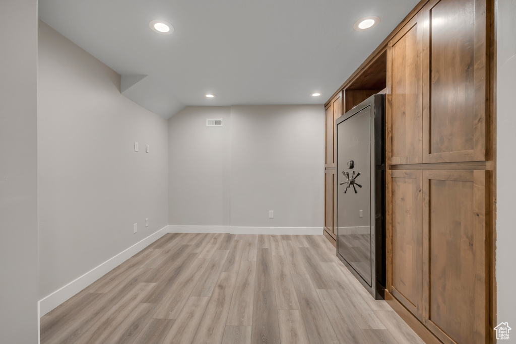 Spare room with recessed lighting and light wood finished floors