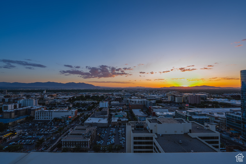 City view with mountains