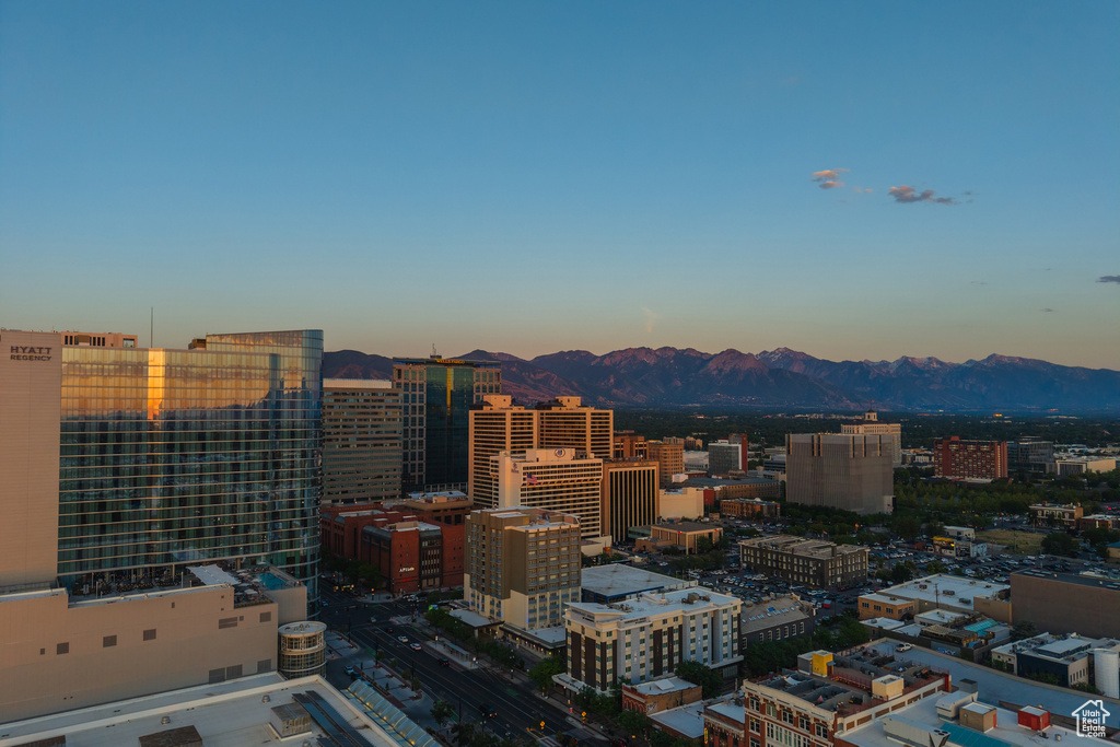 View of city with mountains