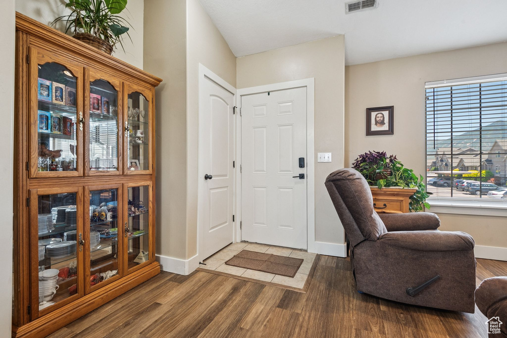 Entryway featuring wood finished floors