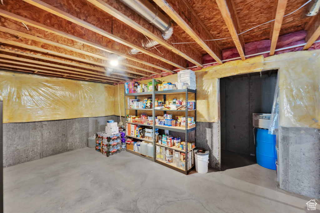 View of unfinished basement