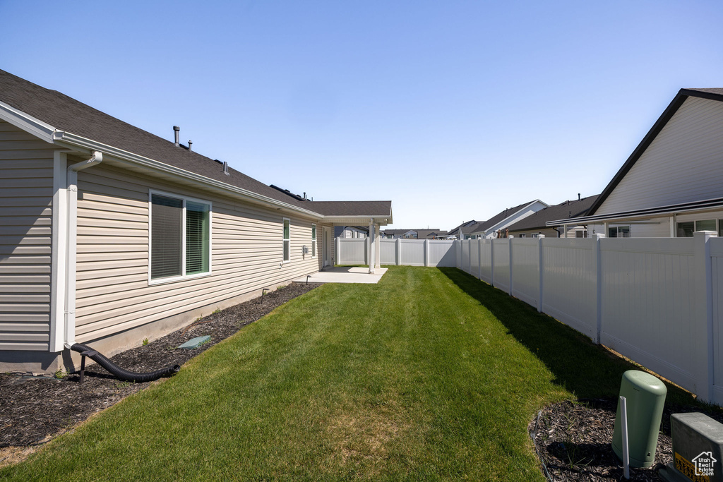 View of fenced backyard