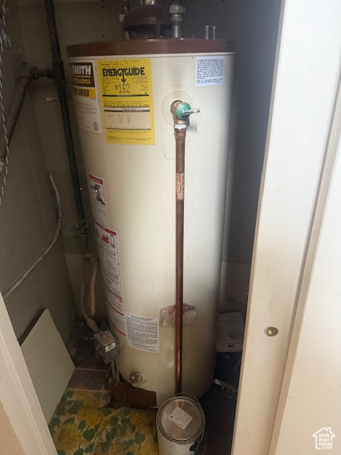 Utility room with gas water heater