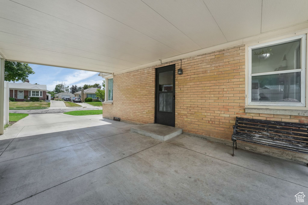 View of patio with a residential view