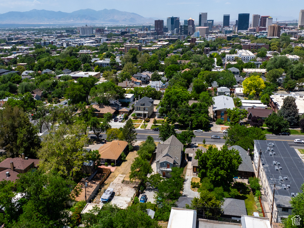 View of urban area with mountains