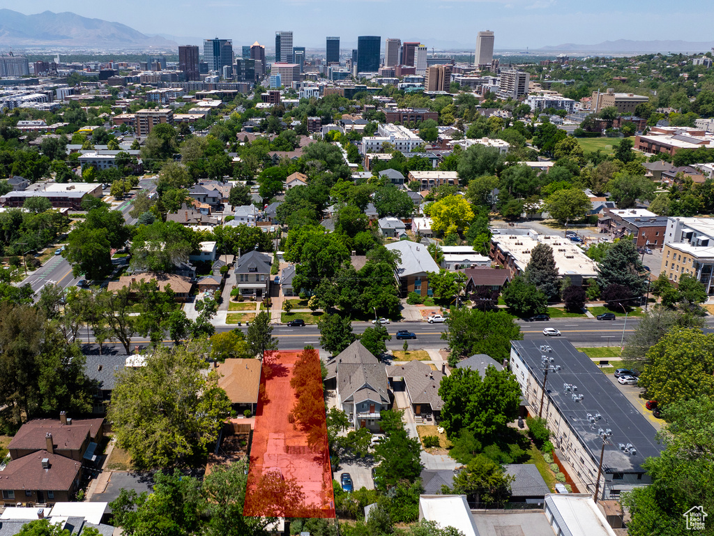 View of urban area featuring mountains