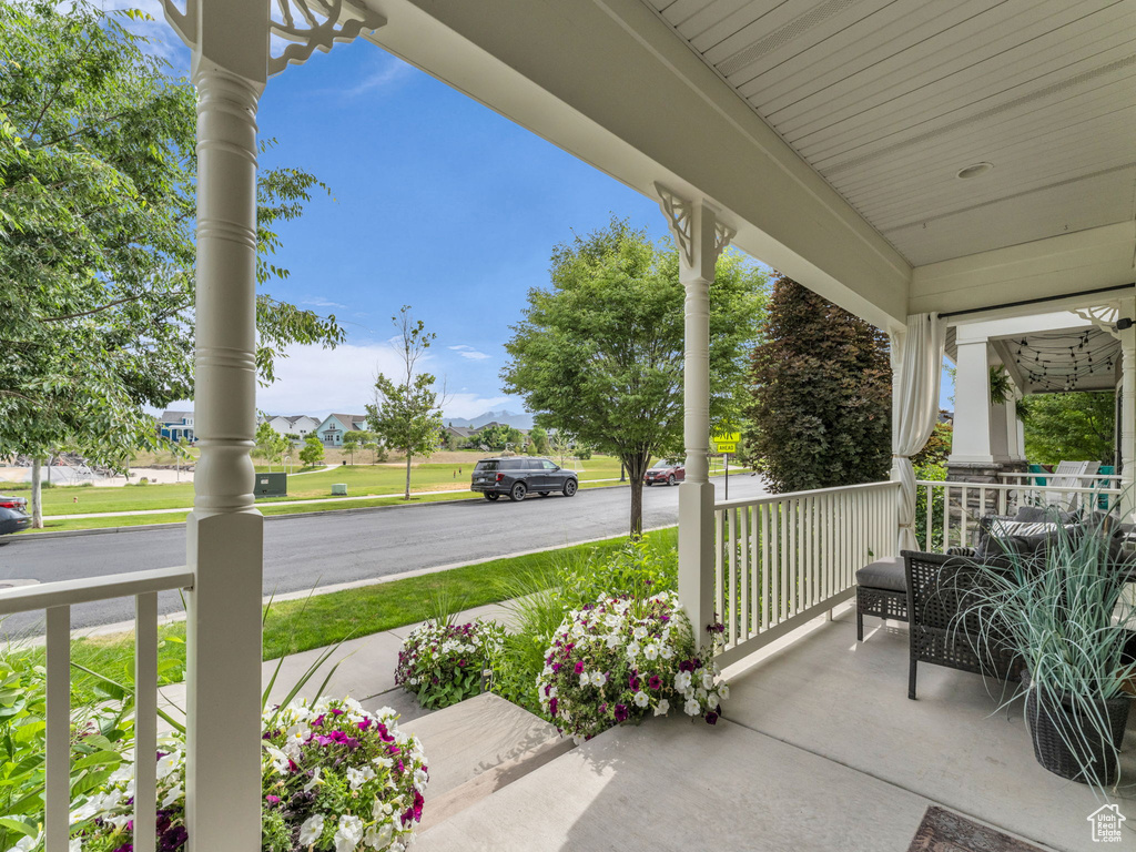 View of covered porch