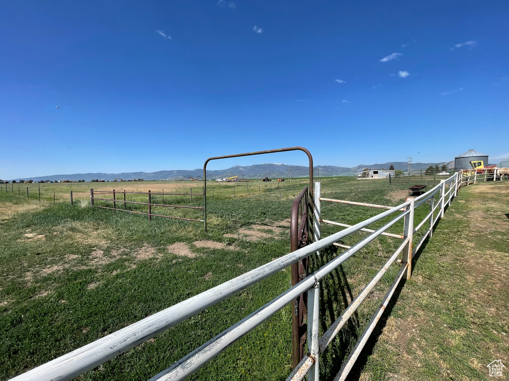 View of yard with a rural view