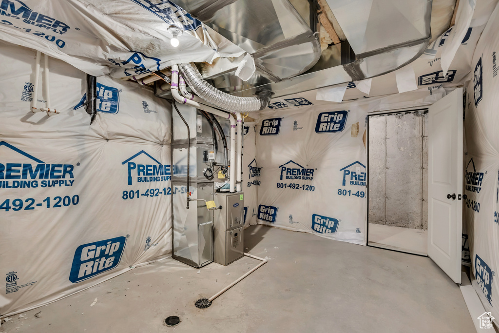 View of unfinished basement