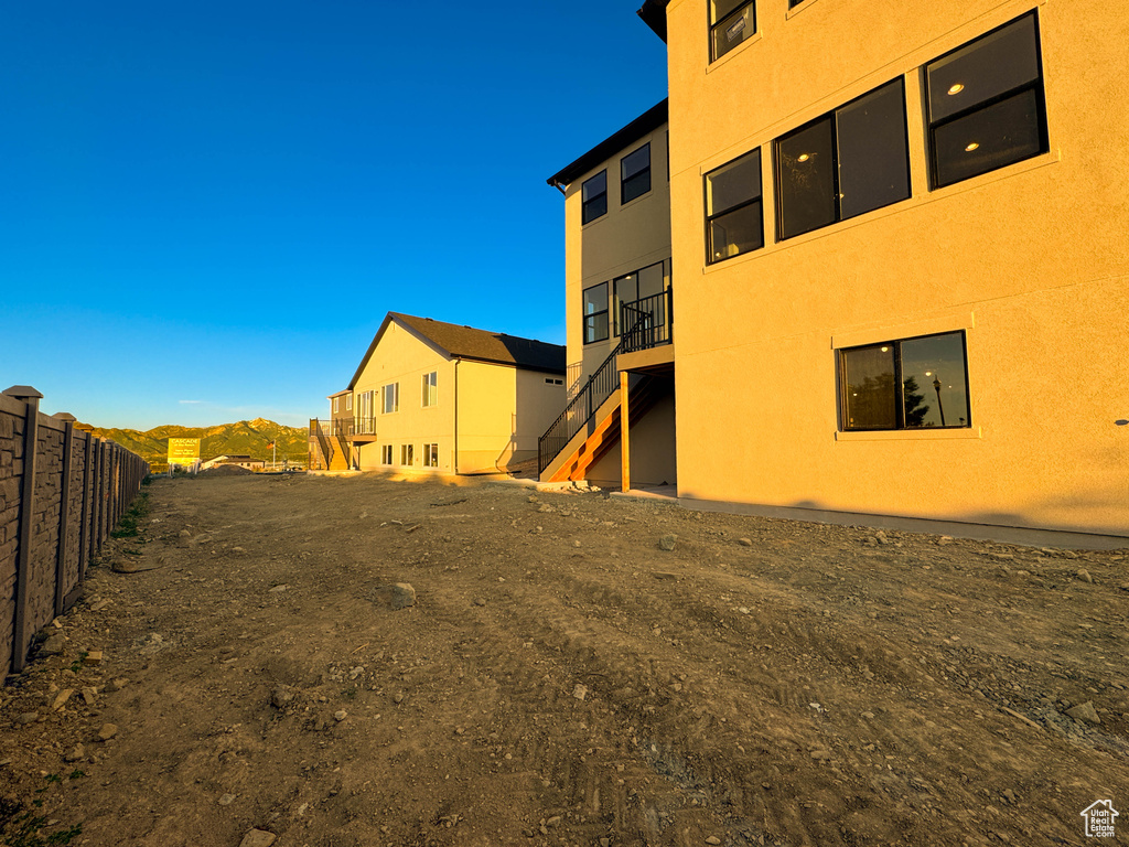 View of yard with stairs