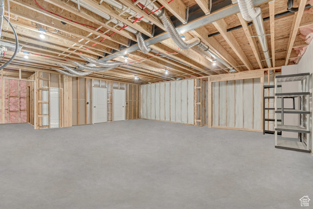 View of unfinished basement