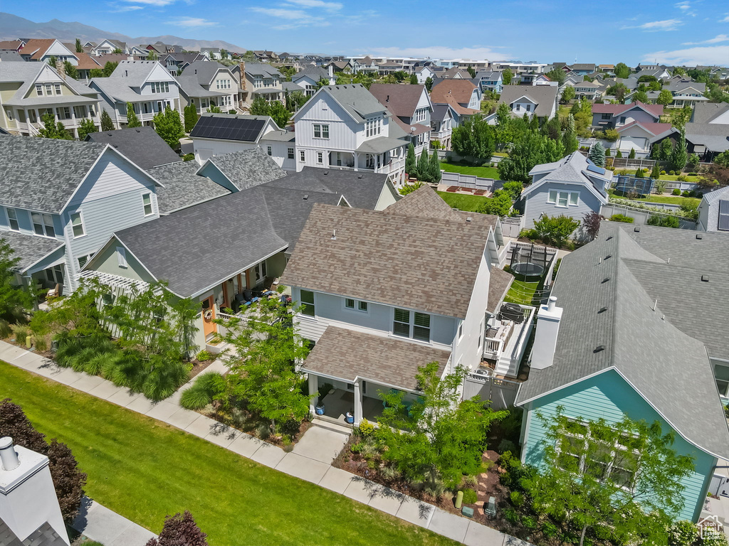 Aerial perspective of suburban area