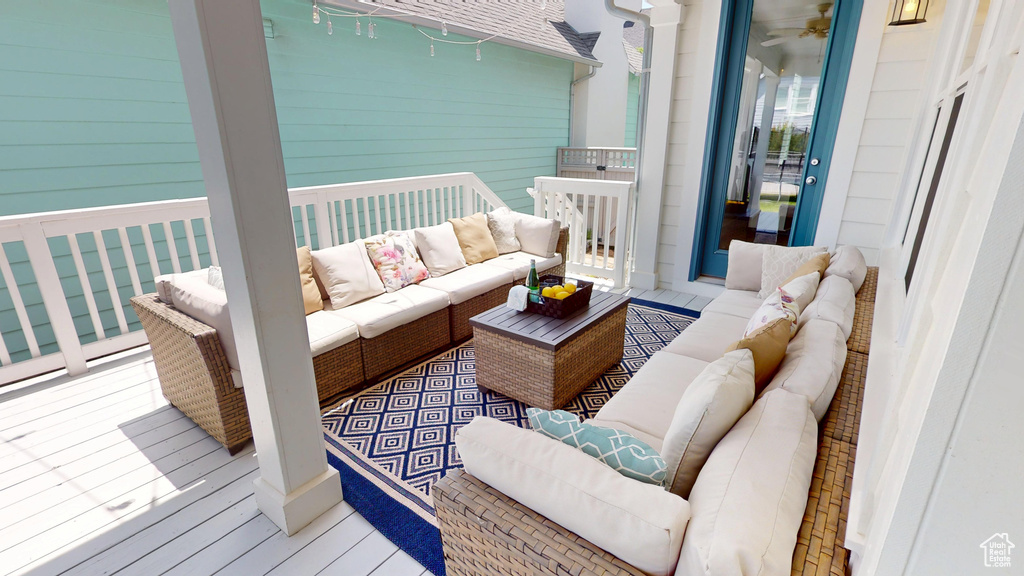 Deck featuring an outdoor hangout area