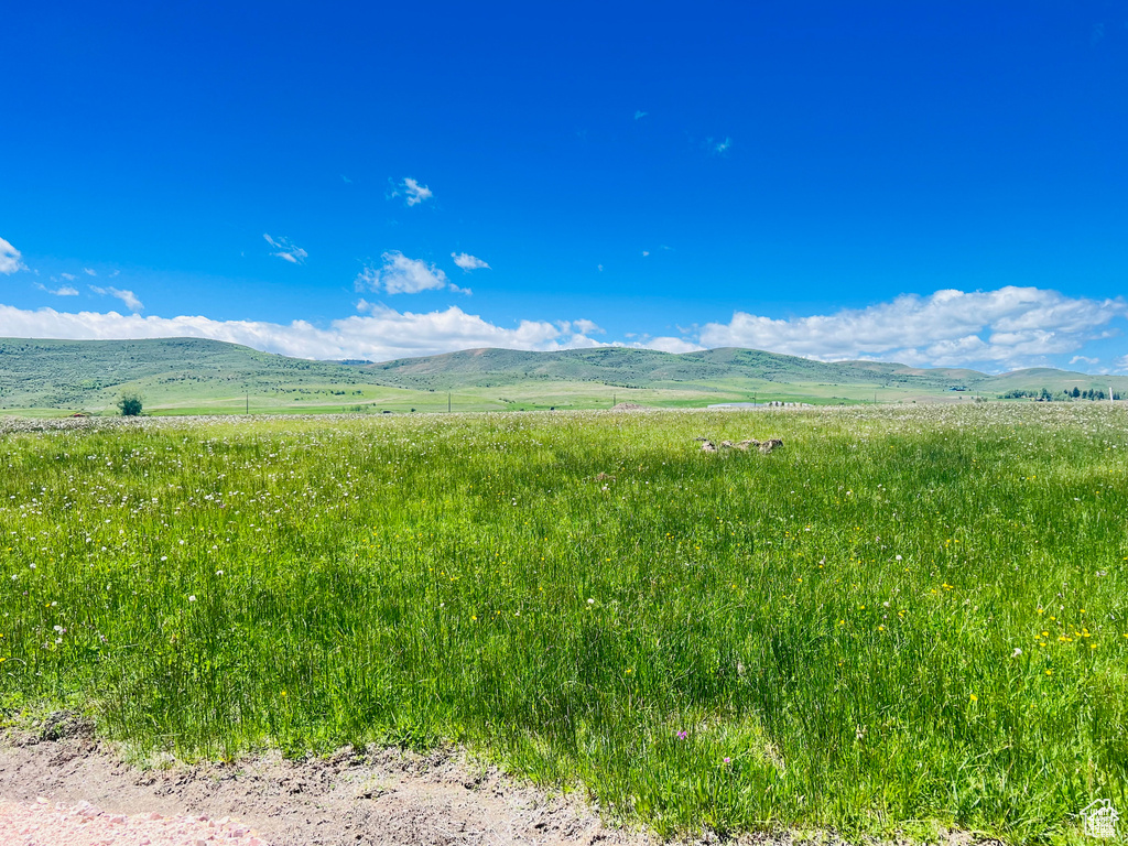 View of mountain background with rural landscape
