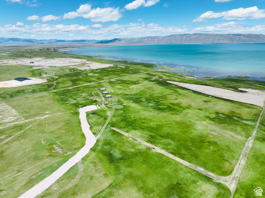 Drone / aerial view of a water and mountain view