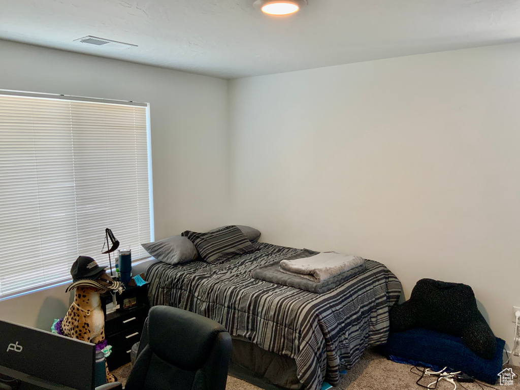 Bedroom with carpet floors