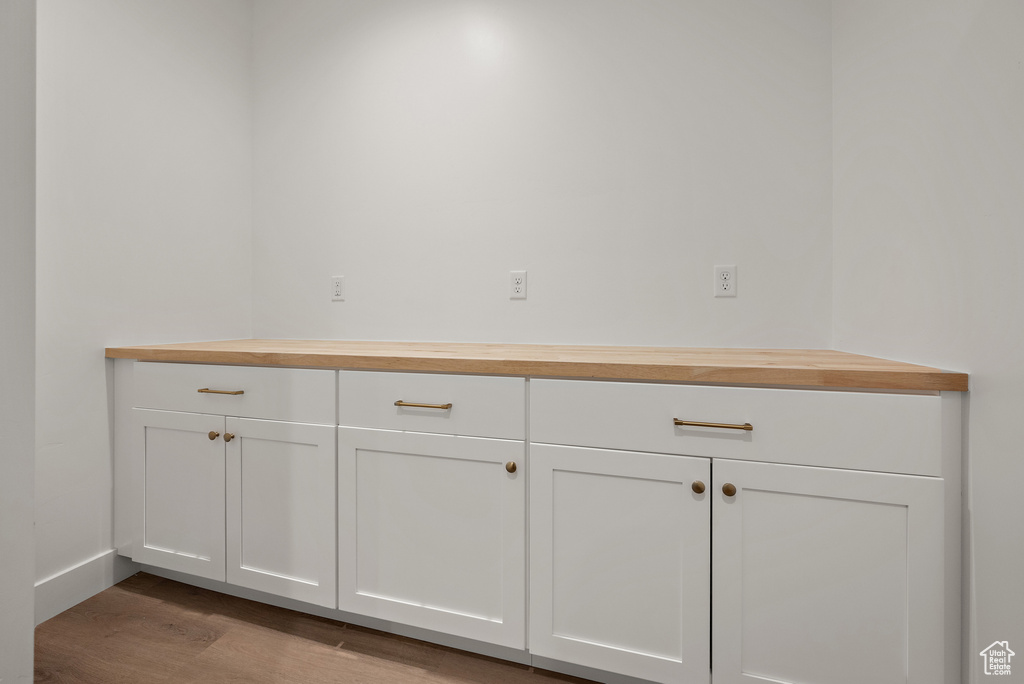 Bathroom with wood finished floors
