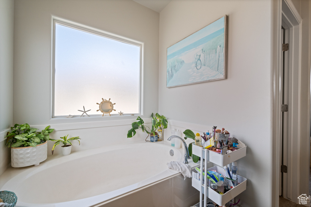 Bathroom featuring a garden tub