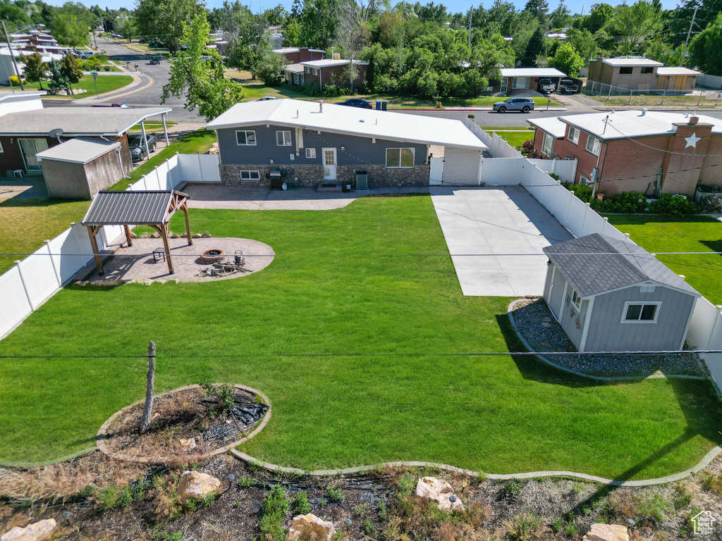 View from above of property