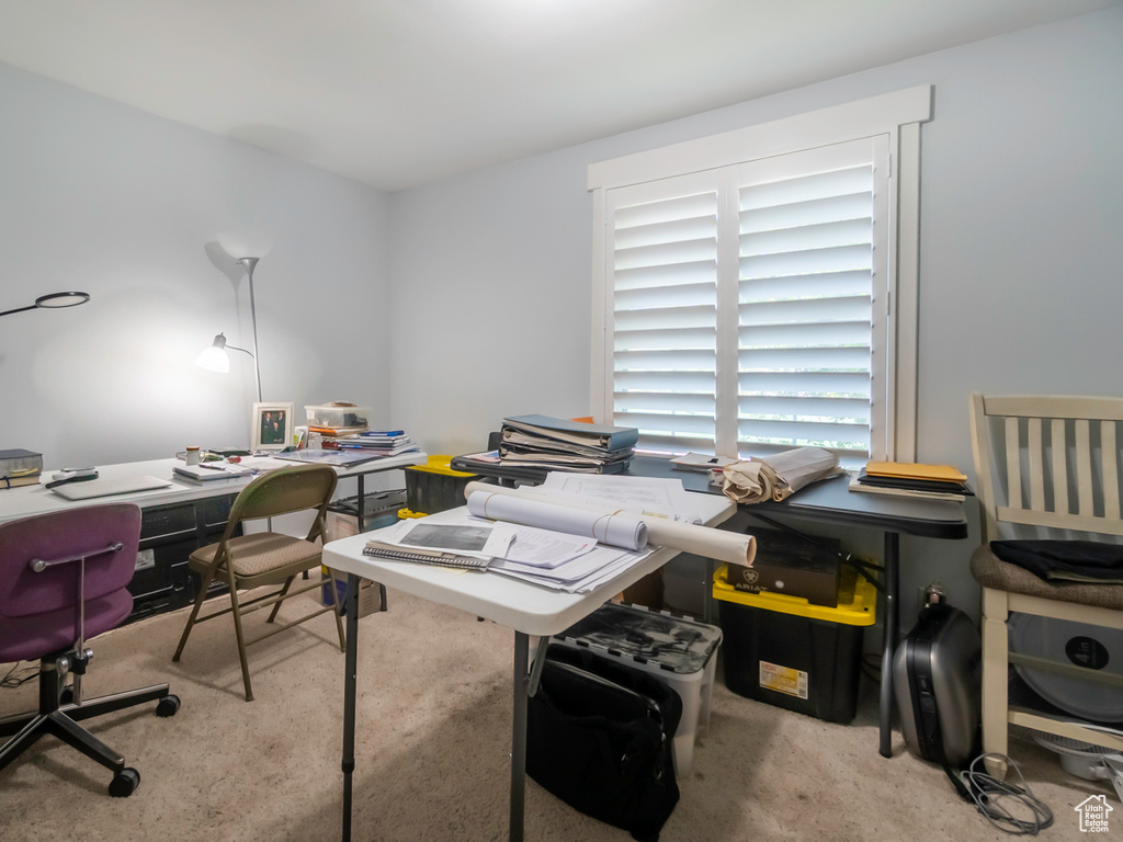 View of carpeted office space