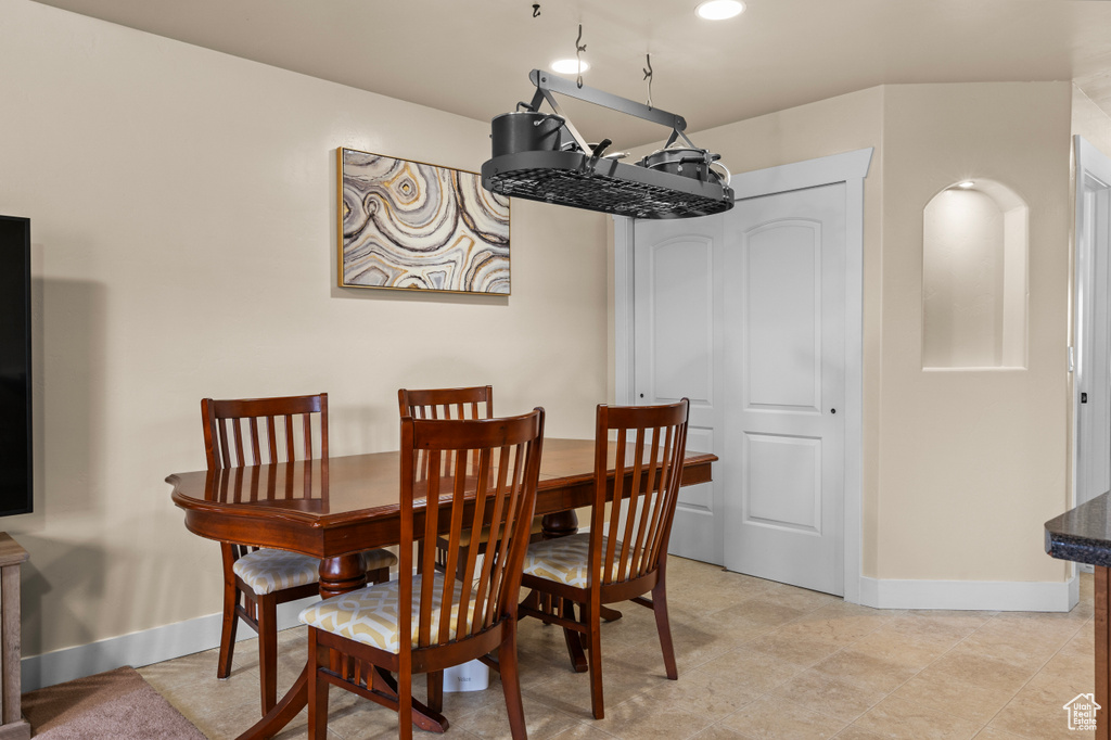Dining area with baseboards