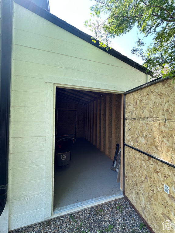 View of garage