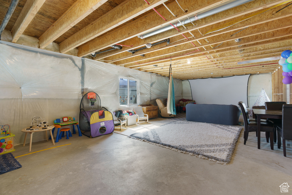 View of unfinished basement