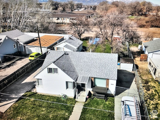 Aerial view of residential area